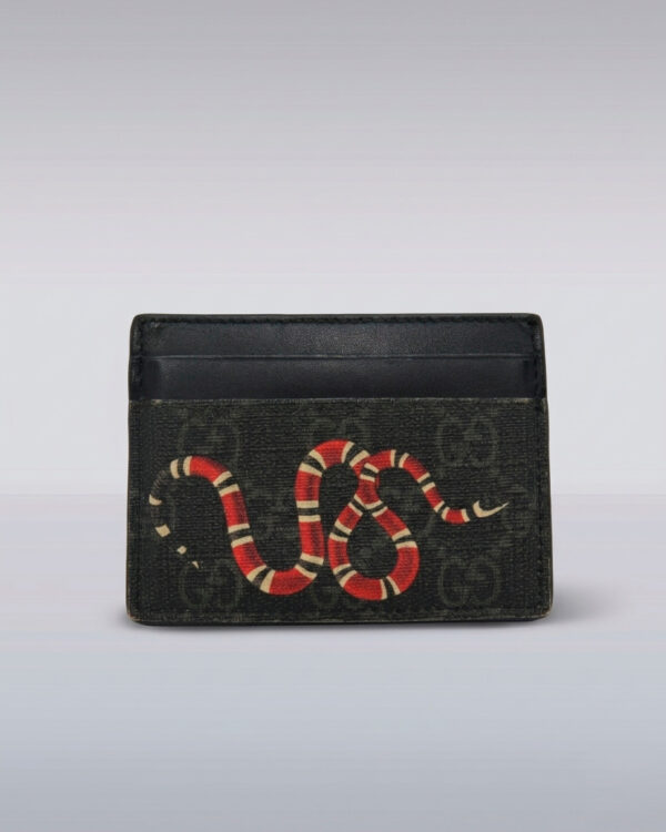 Gucci Supreme Black Kingsnake Print Card Case Card Case Gucci Supreme Black Kingsnake Print