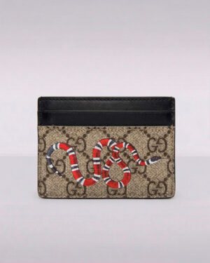 Card Case Gucci Supreme Beige Kingsnake Print