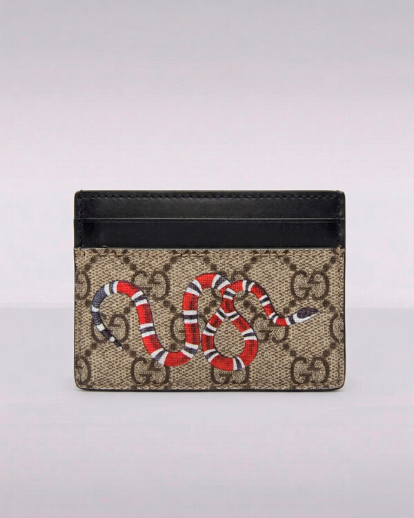 Card Case Gucci Supreme Beige Kingsnake Print
