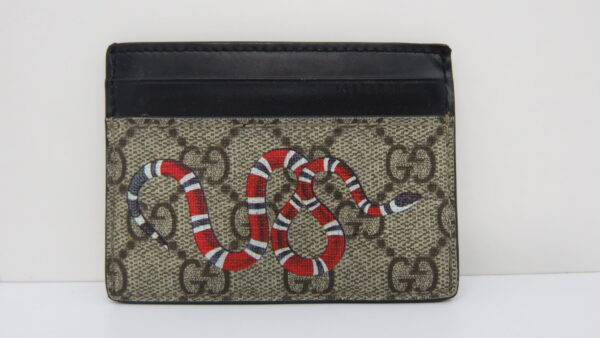 Card Case Gucci Supreme Beige Kingsnake Print