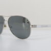 Sunglasses Chanel Silver Metal White Frame Aviator
